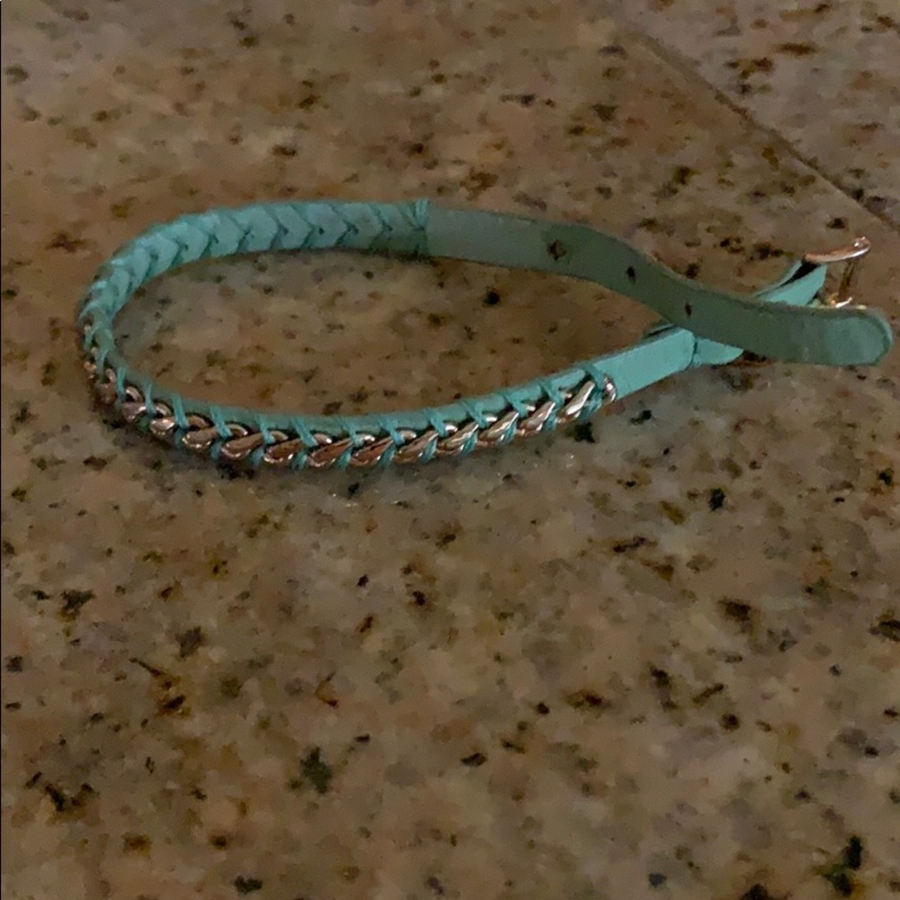 Fossil turquoise bracelet with gold detail